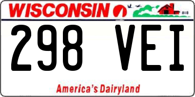 WI license plate 298VEI