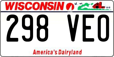 WI license plate 298VEO