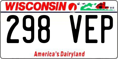 WI license plate 298VEP
