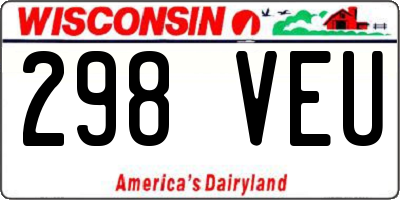 WI license plate 298VEU