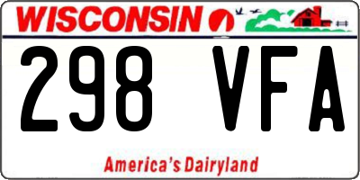 WI license plate 298VFA