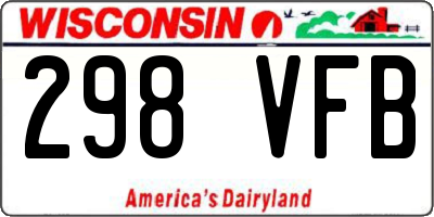 WI license plate 298VFB