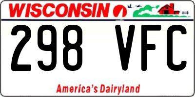 WI license plate 298VFC