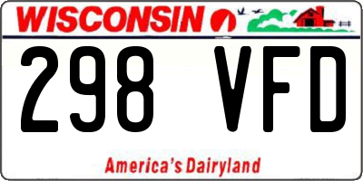 WI license plate 298VFD