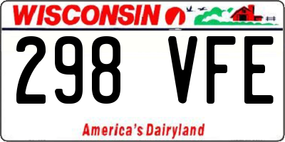 WI license plate 298VFE
