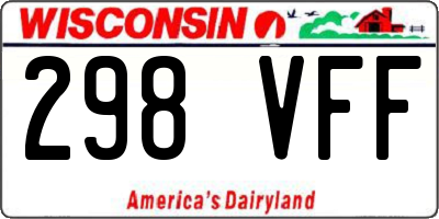 WI license plate 298VFF