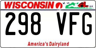 WI license plate 298VFG