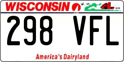 WI license plate 298VFL