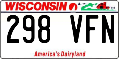 WI license plate 298VFN