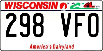 WI license plate 298VFO