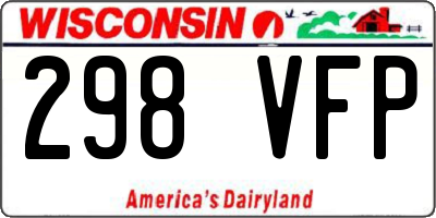 WI license plate 298VFP