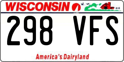 WI license plate 298VFS
