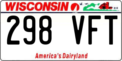 WI license plate 298VFT