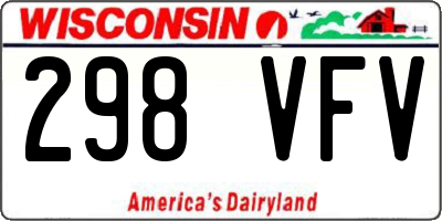 WI license plate 298VFV