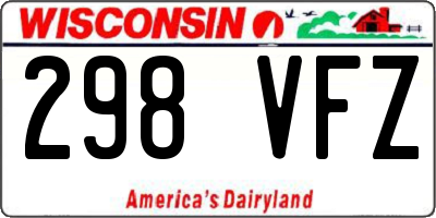 WI license plate 298VFZ