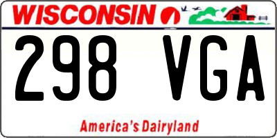 WI license plate 298VGA