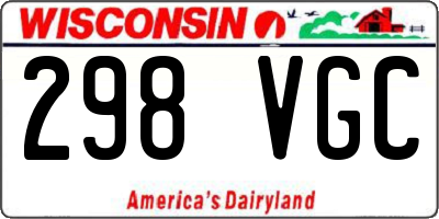 WI license plate 298VGC