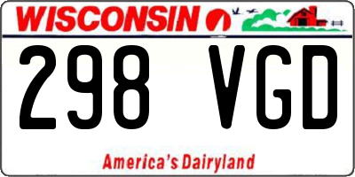 WI license plate 298VGD