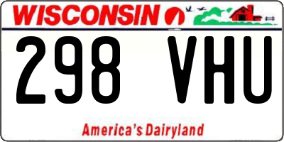 WI license plate 298VHU
