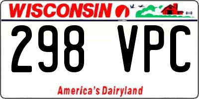 WI license plate 298VPC