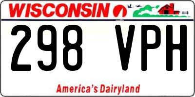 WI license plate 298VPH