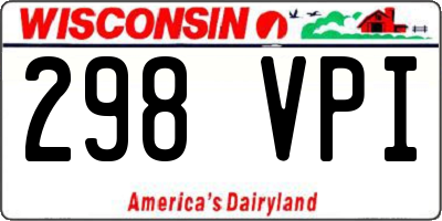WI license plate 298VPI