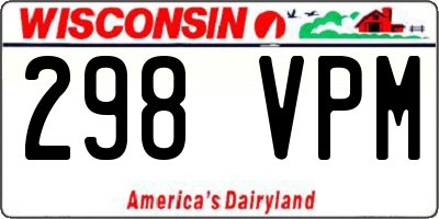 WI license plate 298VPM