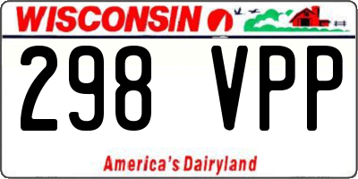 WI license plate 298VPP