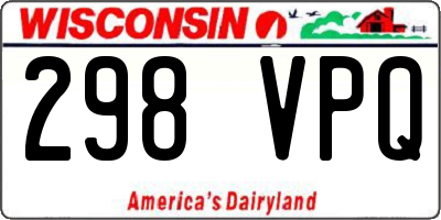 WI license plate 298VPQ