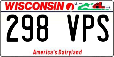 WI license plate 298VPS
