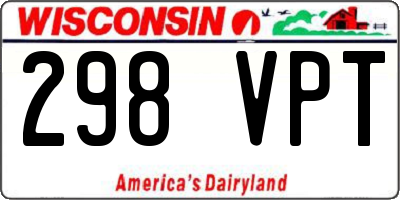 WI license plate 298VPT