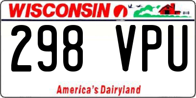 WI license plate 298VPU