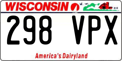 WI license plate 298VPX