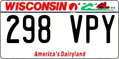 WI license plate 298VPY