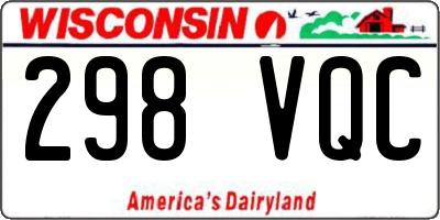 WI license plate 298VQC