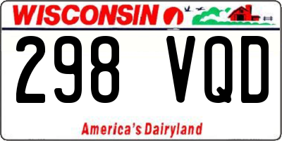 WI license plate 298VQD