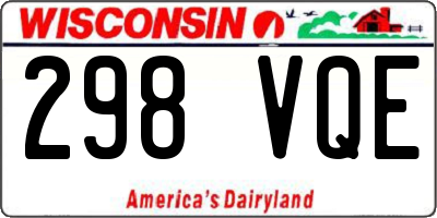 WI license plate 298VQE