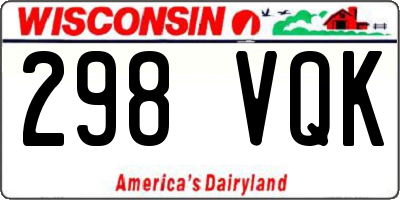 WI license plate 298VQK
