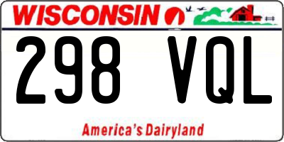 WI license plate 298VQL