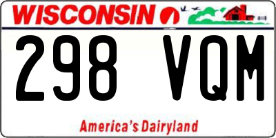 WI license plate 298VQM