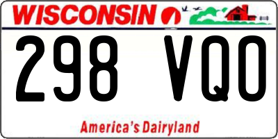 WI license plate 298VQO
