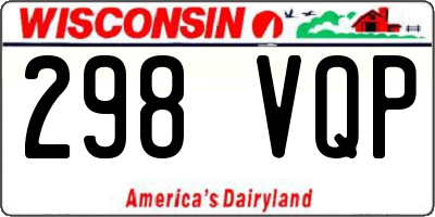 WI license plate 298VQP
