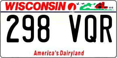 WI license plate 298VQR