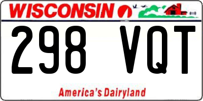 WI license plate 298VQT
