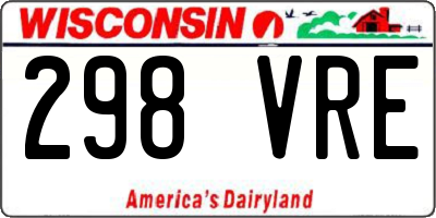 WI license plate 298VRE