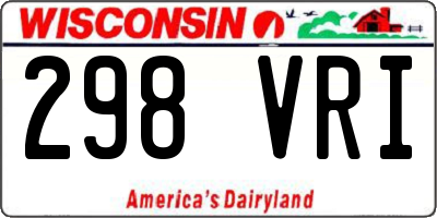 WI license plate 298VRI