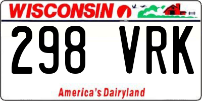 WI license plate 298VRK