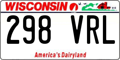 WI license plate 298VRL