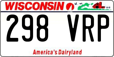 WI license plate 298VRP