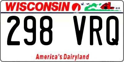 WI license plate 298VRQ